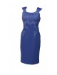 CONJUNTO DE VESTIDO CON CHAQUETA   CARLOTA CORTO AZUL KLEIN