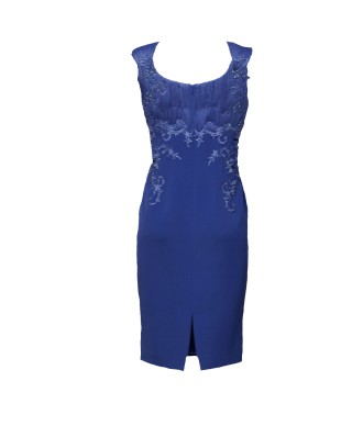 CONJUNTO DE VESTIDO CON CHAQUETA   CORTO AZUL KLEIN