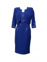 CONJUNTO DE VESTIDO CON CHAQUETA   CORTO AZUL KLEIN