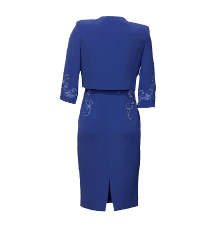 CONJUNTO DE VESTIDO CON CHAQUETA   CORTO AZUL KLEIN