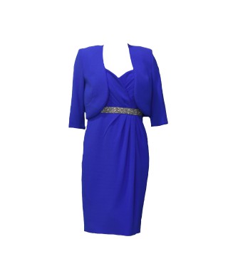VESTIDO CON CHAQUETA AZUL KLEIN CORTO   CABOTINE
