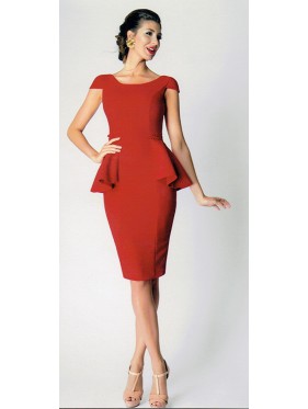 VESTIDO MARGA  MIDI ROJO