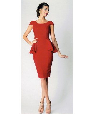 VESTIDO MARGA  MIDI ROJO