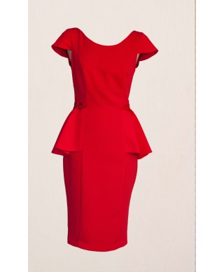 VESTIDO MARGA  MIDI ROJO
