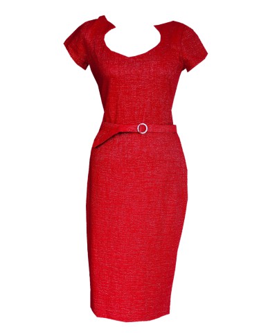 VESTIDO ANNE  ROJO MIDI NURIBEL