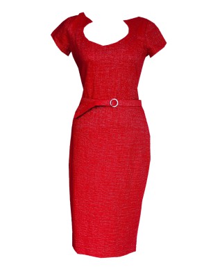 VESTIDO ANNE  ROJO MIDI NURIBEL