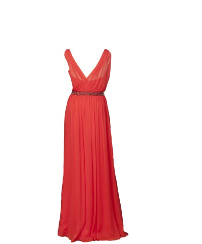 VESTIDO MARTA  LARGO ROJO  