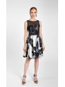 VESTIDO GRETA   CORTO NEGRO  ESTAMPADO   NURIBEL