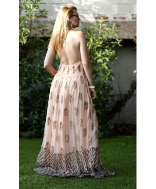 VESTIDO ESPAÑA   LARGO SALMON