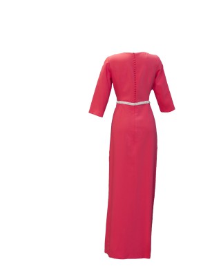 VESTIDO LONDRES  LARGO FUCSIA