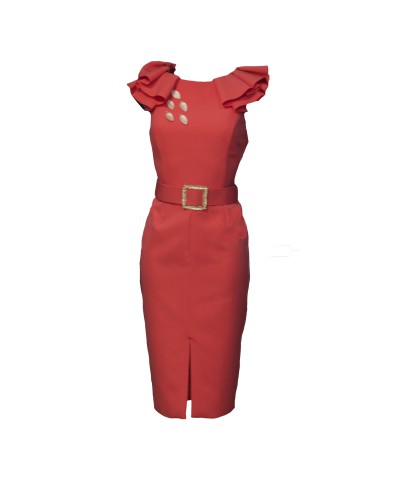 VESTIDO NATALIA  MIDI CORAL   NURIBEL VESTIDO NATALIA  MIDI CORAL   NURIBEL