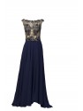 VESTIDO JUPITER   LARGO AZUL MARINO    ALMA COUTURE