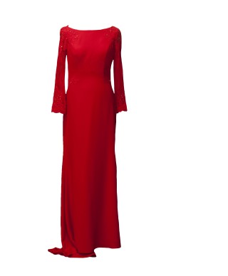 VESTIDO EUGUENIA  LARGO ROJO   FARA