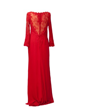 VESTIDO EUGUENIA  LARGO ROJO   FARA