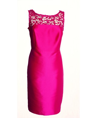 CONJUNTO DOS PIEZAS VESTIDO Y CASACA   CORTO FUCSIA    NATIVIDAD JIMENEZ