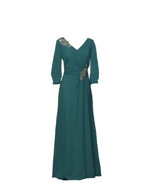 VESTIDO SANDRA  LARGO VERDE MAR      FARA