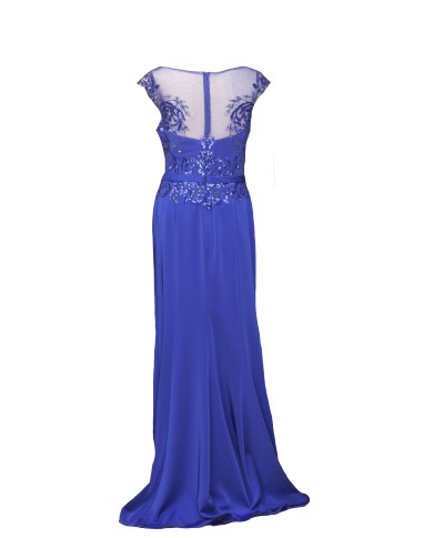 VESTIDO MIRELLA    LARGO  AZUL KLEIN    FRAN RIVERA