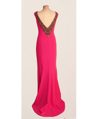 VESTIDO NATALIA   LARGO  ROSA   NACHO BUENO