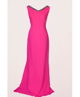 VESTIDO NATALIA   LARGO  ROSA   NACHO BUENO