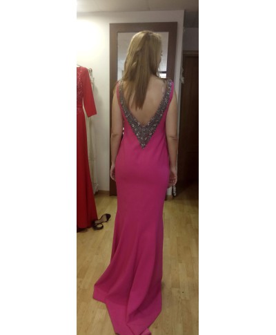 VESTIDO NATALIA   LARGO  ROSA   NACHO BUENO