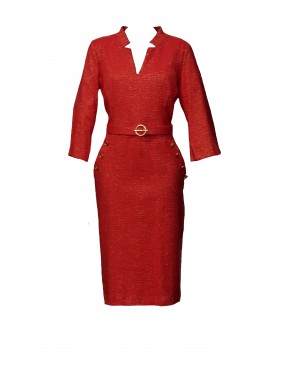 VESTIDO PELENOPE  MIDI ROJO  NURIBEL