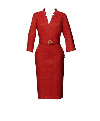 VESTIDO PELENOPE  MIDI ROJO  NURIBEL