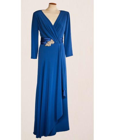 VESTIDO CANALES  LARGO AZUL KLEIN
