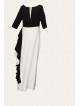 VESTIDO XENIA  LARGO BLANCO Y NEGRO    MARIA LAGO