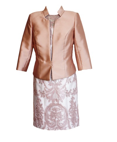 VESTIDO CON CHAQUETA  CORTO ROSA 