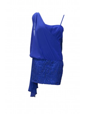 VESTIDO SELENA  CORTO  AZUL KLEIN CABOTINE