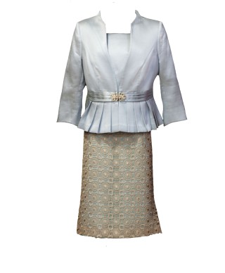CONJUNTO DE FALDA Y CHAQUETA        MIDI   CELESTE   MOURIÑO
