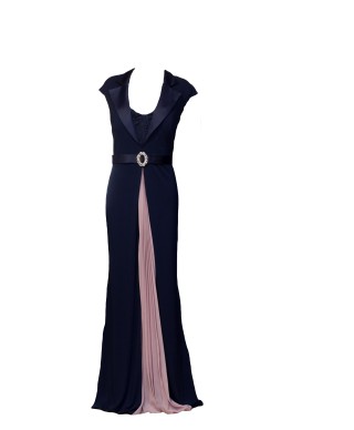 VESTIDO VANIA   LARGO AZUL MARINO   INVITATION  VENNI