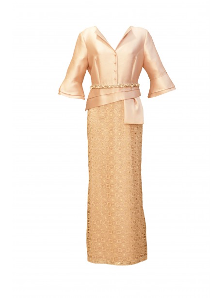 VESTIDO MARGARITA  LARGO  ROSA   MOURIÑO