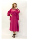 VESTIDO CILLIAN  MIDI  FUCSIA 