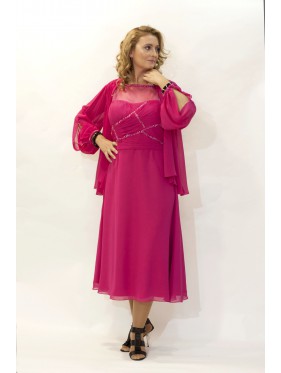 VESTIDO CILLIAN  MIDI  FUCSIA 