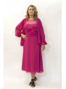 VESTIDO CILLIAN  MIDI  FUCSIA 