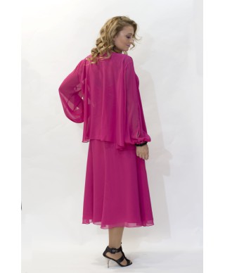 VESTIDO CILLIAN  MIDI  FUCSIA 