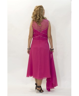 VESTIDO CILLIAN  MIDI  FUCSIA 