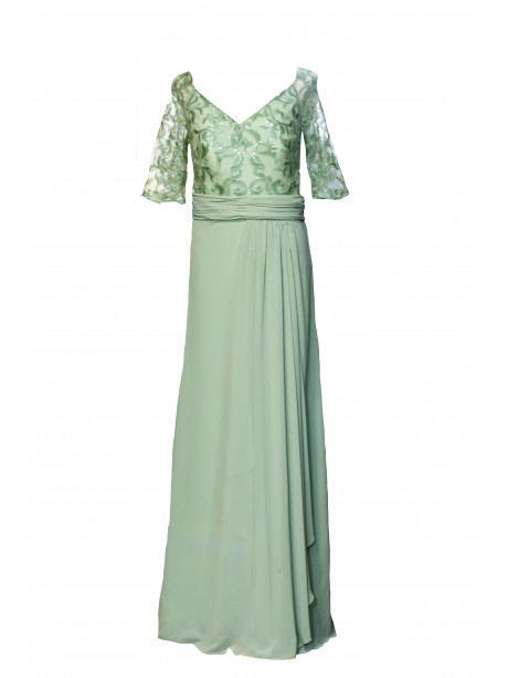 VESTIDO PORTUGAL LARGO VERDE   ANGELA ARIZA