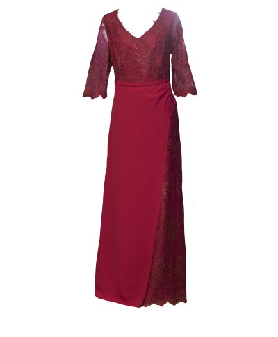 VESTIDO PLASENCIA LARGO GRANATE   MANILA