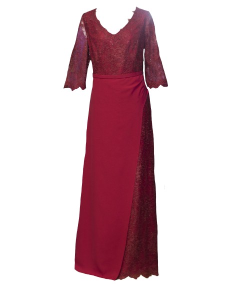 VESTIDO PLASENCIA LARGO GRANATE   MANILA