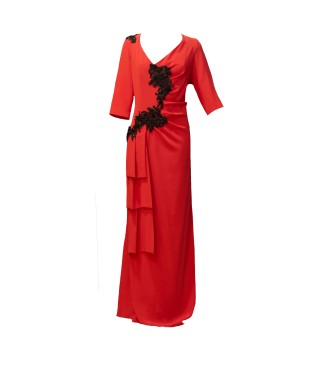 VESTIDO GALA LARGO ROJO  RAFFAELO