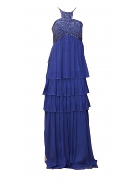 VESTIDO ESPAÑA LARGO AZUL CABOTINE