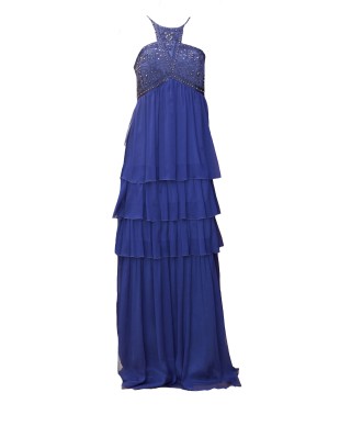 VESTIDO ESPAÑA LARGO AZUL CABOTINE