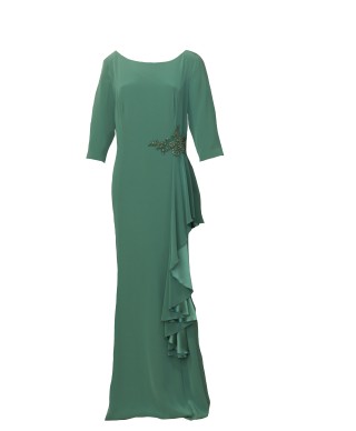 VESTIDO SUIZA LARGO VERDE  RAFFAELO