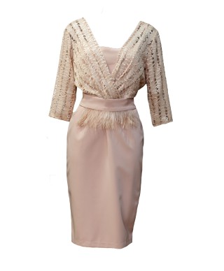 VESTIDO ALEXA  MIDI NUDE   ROLE MOLE