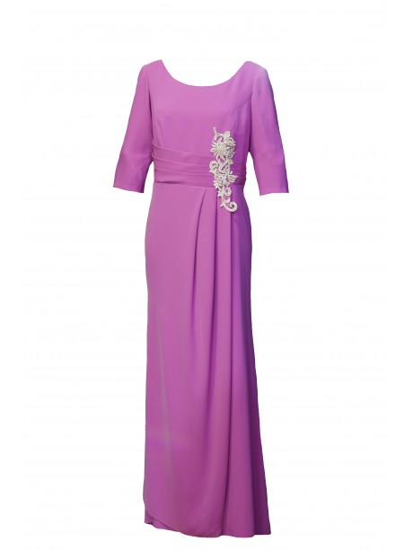 VESTIDO AMALIA  LARGO MALVA