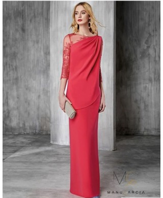 VESTIDO ADELA LARGO CORAL  MANU GARCIA