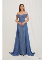 VESTIDO DIANA  LARGO AZUL