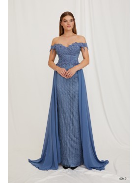 VESTIDO DIANA  LARGO AZUL